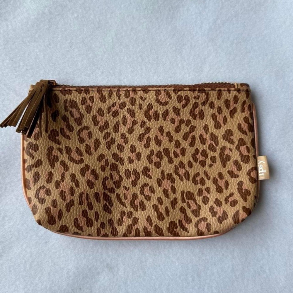 Ipsy Leopard Print Makeup Bag Cosmetic Pouch Animal Print Travel Case